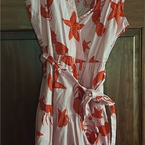 J. Crew Pink and Red Starfish Dress